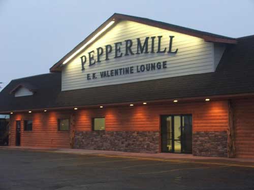  Hotel and Peppermill Café on Main Street in Valentine, Nebraska.