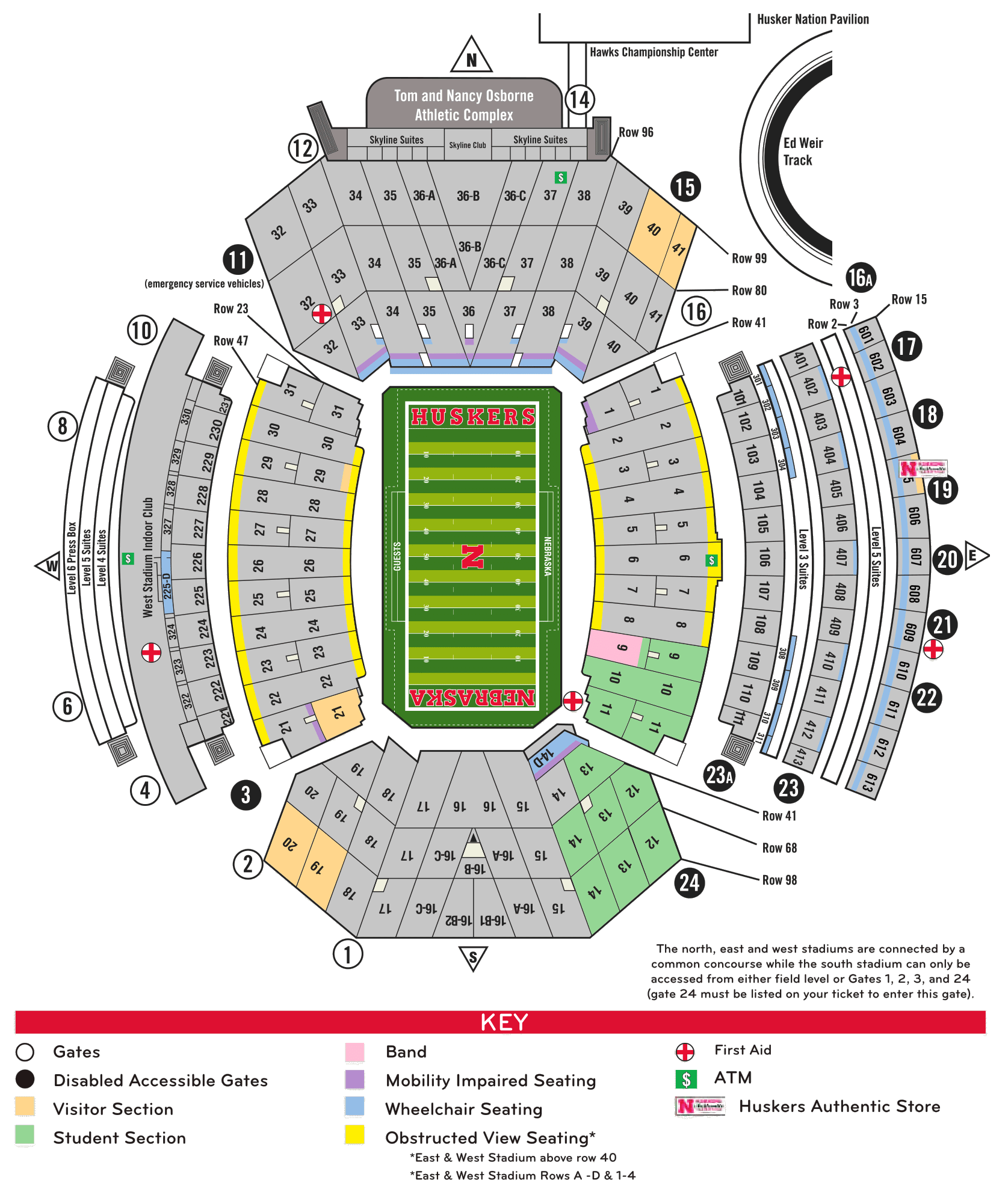 Nebraska Memorial Stadium Seating Chart With Rows