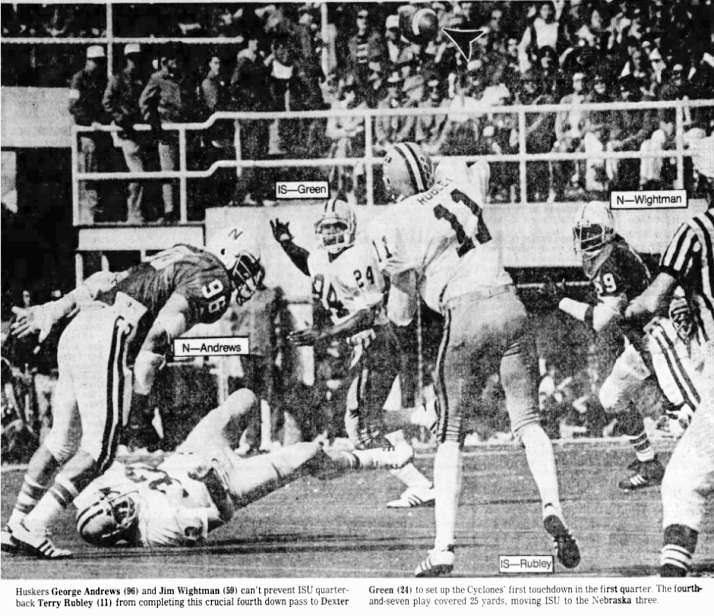 1977 Nebraska-Iowa State photo ISU