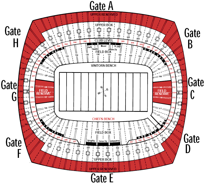 Printable Arrowhead Stadium Seating Chart