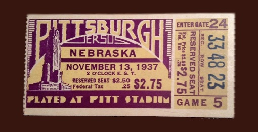 1937 Pittsburgh-Nebraska ticket