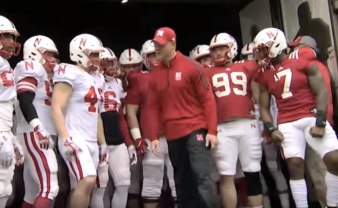Scott Frost 2018 spring game tunnel walk