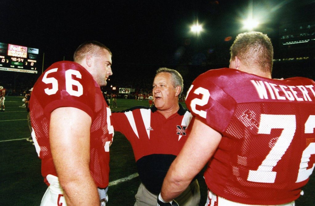 Rob Zatechka, coach Milt Tenopir, Zach Wiegert