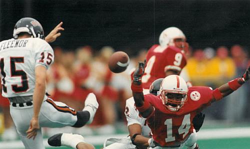 Blocking punts was a Barron Miles specialty.