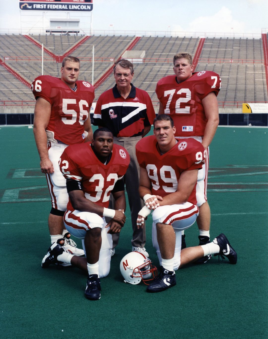 '94 Team Captains w/ Coach Osborne: Rob Zatechka #56 (upper left)