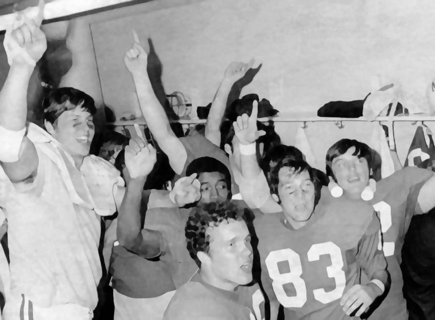 Postgame locker room Orange Bowl