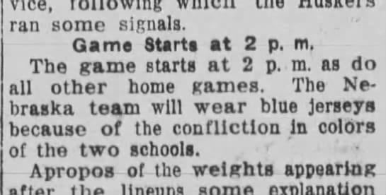 1923 blue jerseys vs. Oklahoma